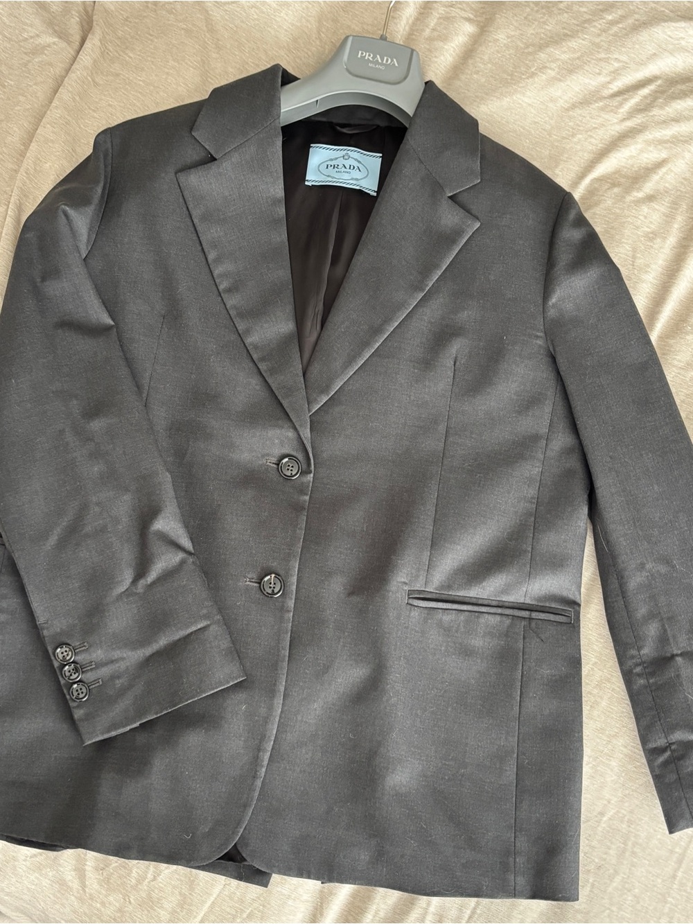 Prada Women's Blazer in Charcoal Grey - Picture 8 of 12